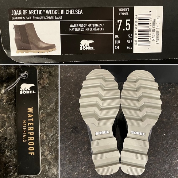 New Sorel Joan of Arctic Wedge III Chelsea Bootie, Waterproof Leather Ankle Boot - Picture 16 of 16